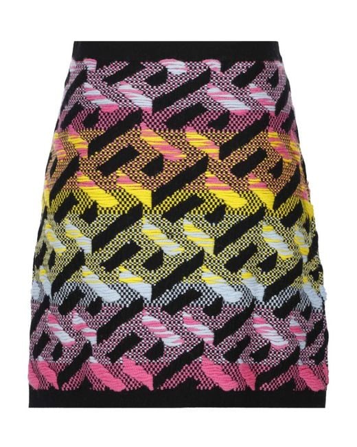 Versace Purple Greca-Knit Mini Skirt
