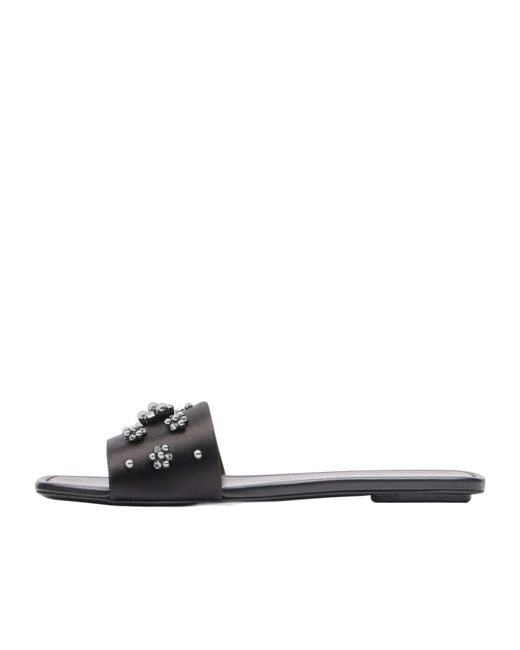Stuart Weitzman White Poppy Flat Sandals