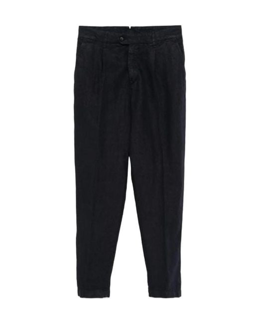 Eleventy Black Linen Trousers for men
