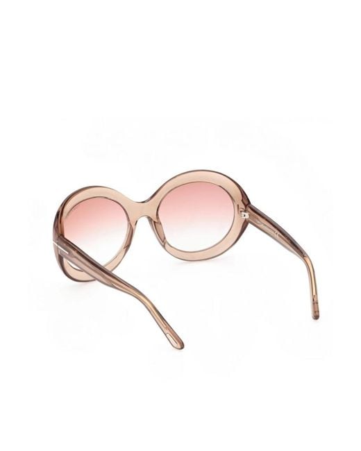 Tom Ford Pink Round Frame Sunglasses