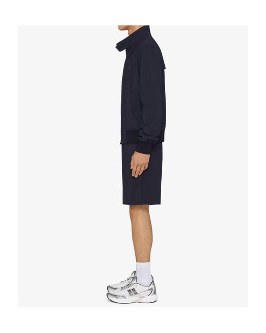 Givenchy Blue Stand Up Collar Zipped Jacket for men