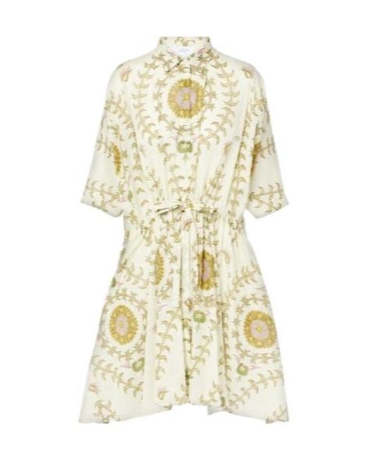 Giambattista Valli White Floral Cotton Shirt Dress