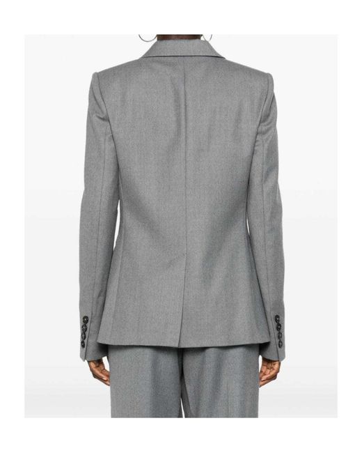 Stella McCartney Gray Single-Breasted Tailored Blazer