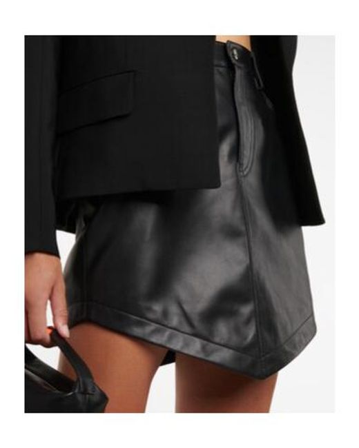 Alexandre Vauthier Gray Leather Miniskirt