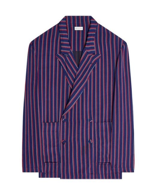 Dries Van Noten Purple Striped Blazer for men