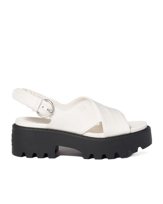 Miu Miu White Gabardine Sandals