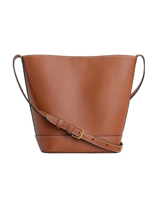 Céline Brown Small Bucket Cuir Triomphe