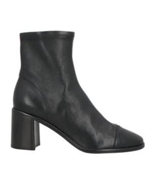 Tory Burch Black Solid Color Leather Ankle Boots