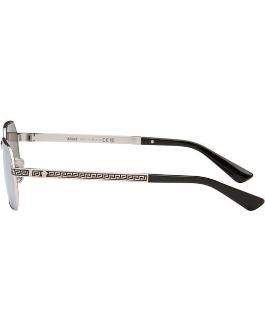 Versace Gray Greca Flow Sunglasses for men