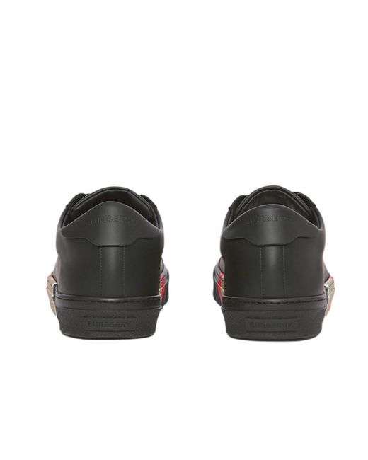 Burberry Black Icon Stripe Low-Top Sneakers for men