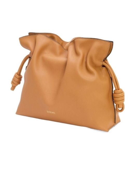 Loewe White Flamenco Medium Clutch Bag