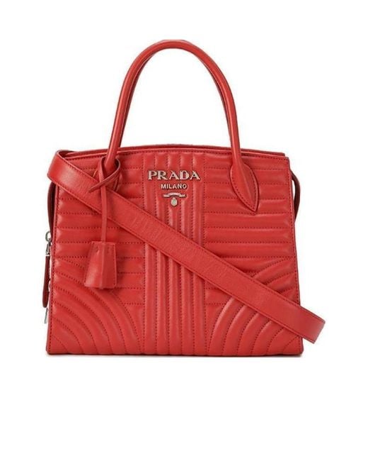 Prada Red Logo Details Handbag