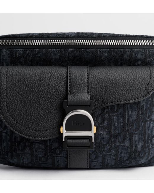Dior Black Saddle Heritage Belt Bag for men