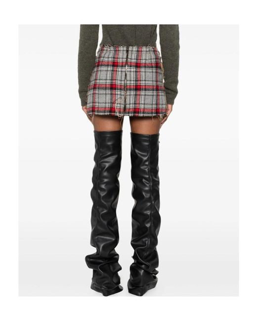 R13 Red Plaid Skirt