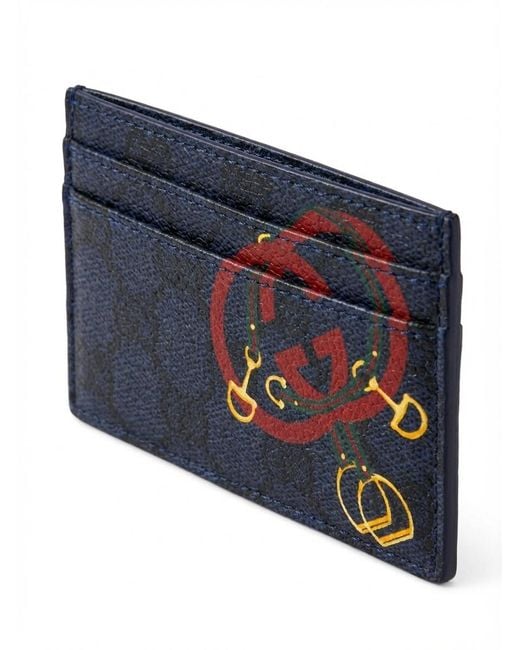 Gucci Blue Gg Card Case With Print for men