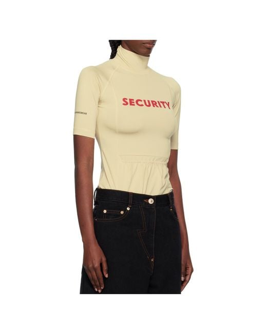 Pushbutton White Security Pocket Turtleneck Top
