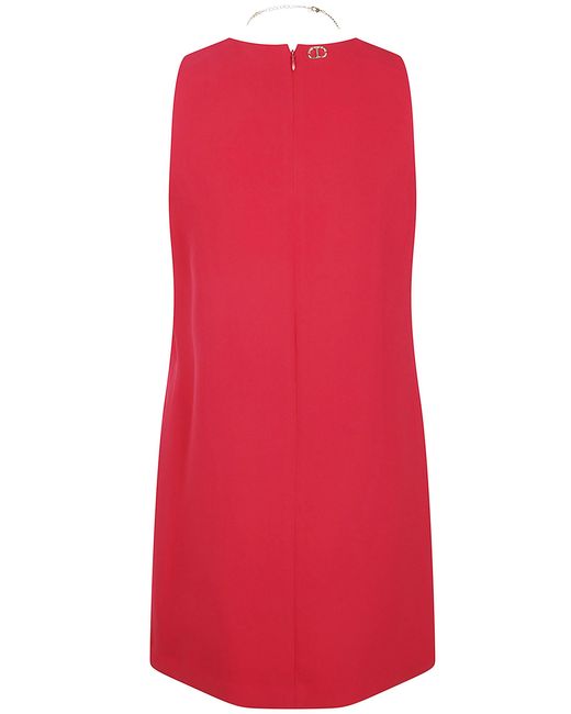 Twinset Red A-Line Sleeveless Zipped Dress