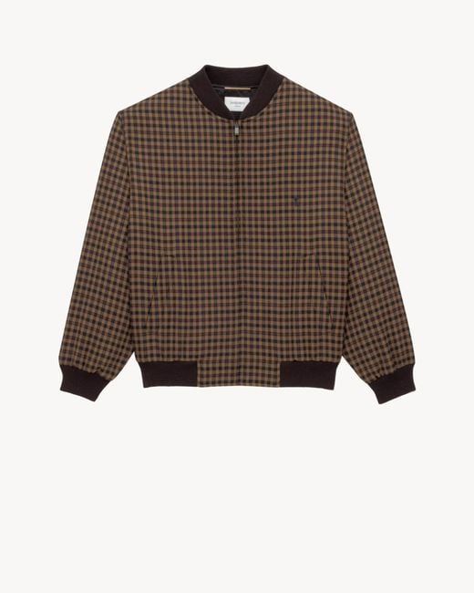 Saint Laurent Brown Cassandre Loose-Fit Bomber Jacket