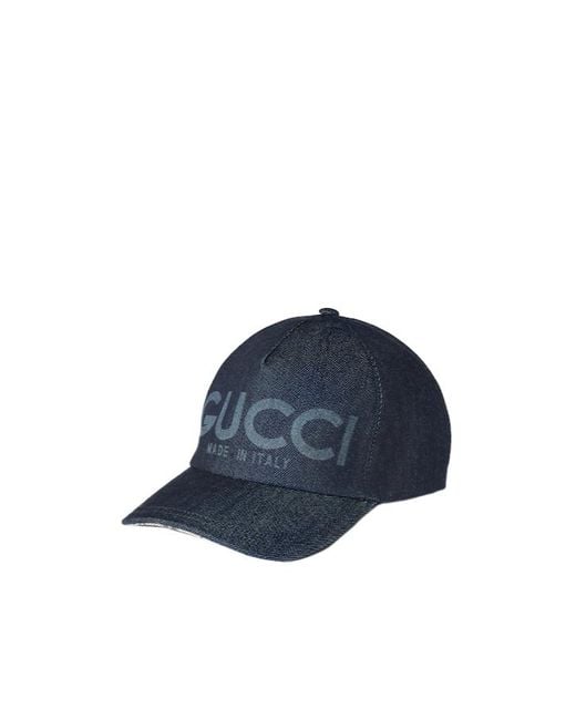 Gucci Blue Lasered Denim Baseball Hat