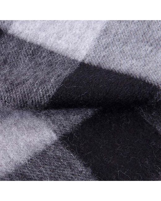 Burberry Blue Logo Checkered Scarf