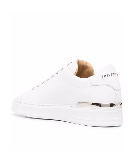 Philipp Plein White Runner Skeleton Leather Sneakers for men