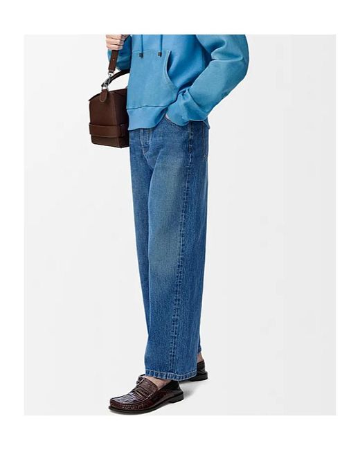 Loewe Blue Logo Embossed Straight-Leg Jeans for men