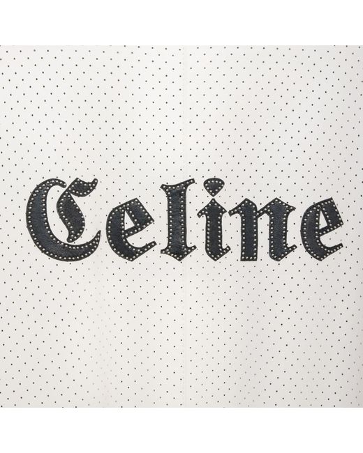 Céline White Lapel Zipper Leather Jacket for men