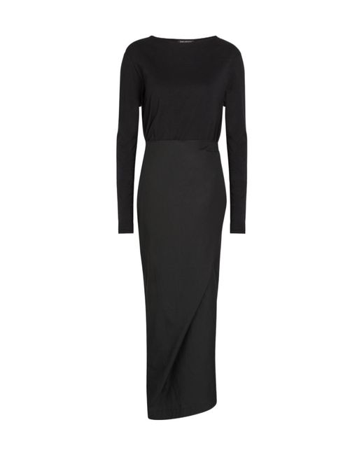 Our Legacy Black Twisted Wrap-Tie Cotton Dress