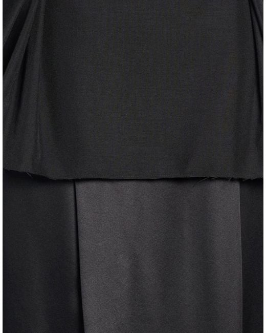 Maison Margiela Black Solid Canvas Pencil Skirt