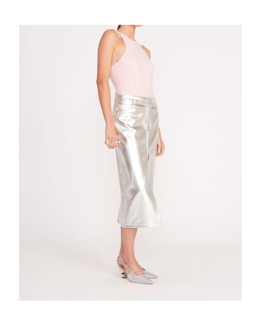 Staud Gray Logo Skirt