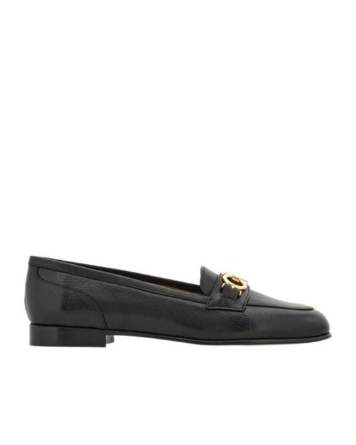 Ferragamo Black Gancini Loafers