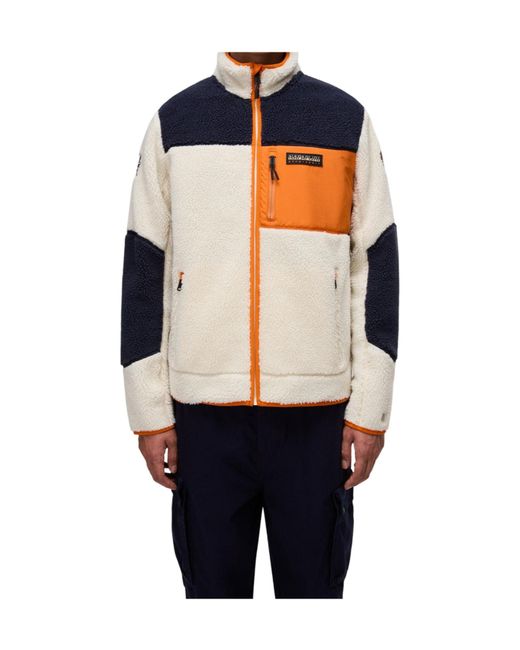 Napapijri Blue Long-Sleeved Fleece Jacket for men