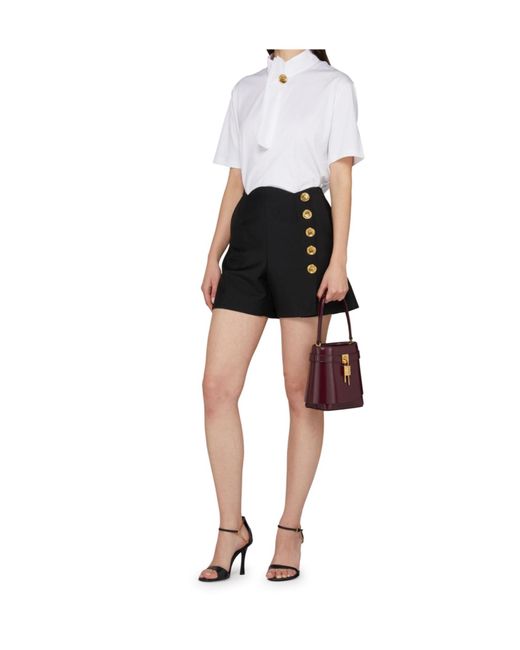 Givenchy Black Button Shorts