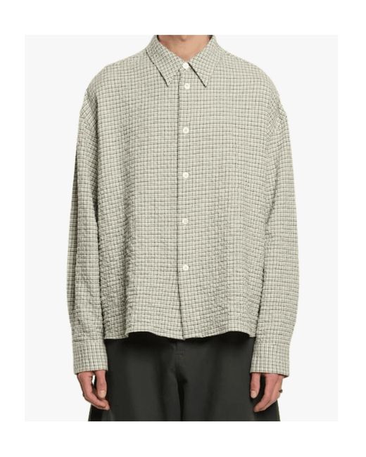 Studio Nicholson Gray Plaid Shirt for men