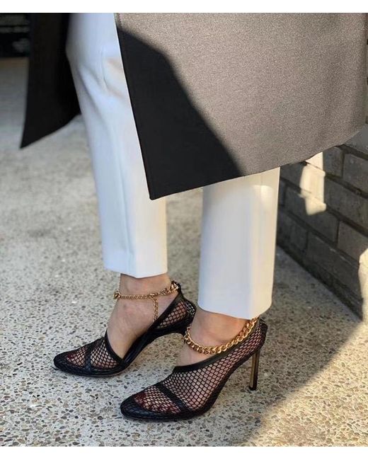 Bottega Veneta Black Mesh Overlay Pumps