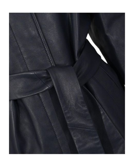 Blugirl Blumarine Blue Belted Stand-Collar Jacket