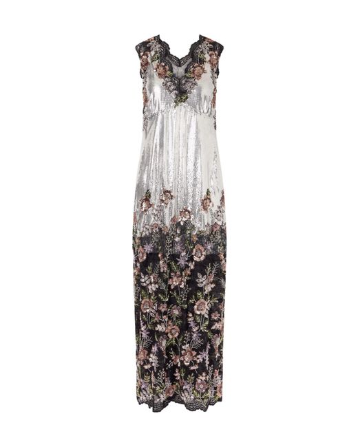 Rabanne White Rabanne Floral Embroidered Long Dress