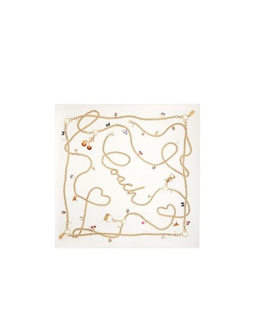 COACH White Printed Silk Scarf