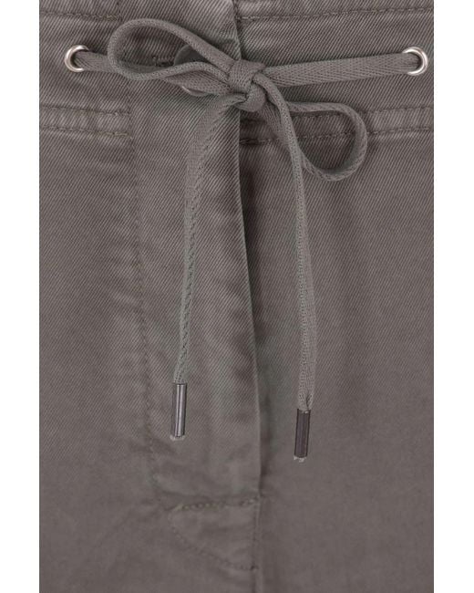 Aspesi Gray Drawstring Straight-Leg Trousers