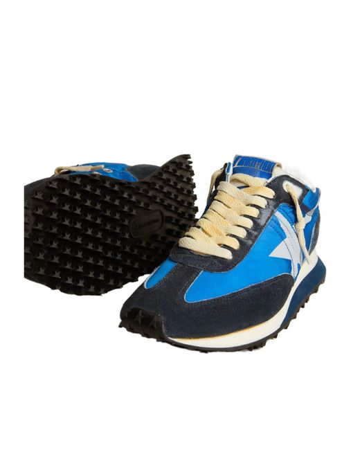 Golden Goose Deluxe Brand Blue Running Marathon Lace-Up Sneakers for men