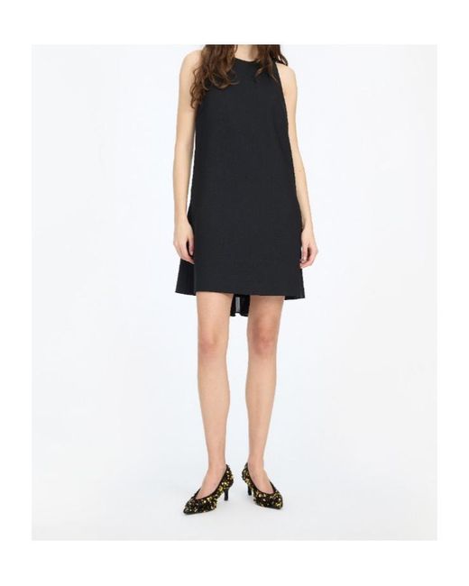 ROTATE BIRGER CHRISTENSEN Black Crepe Mini A-Line Dress
