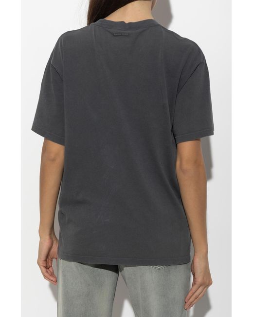Anine Bing Black Crew-Neck T-Shirt