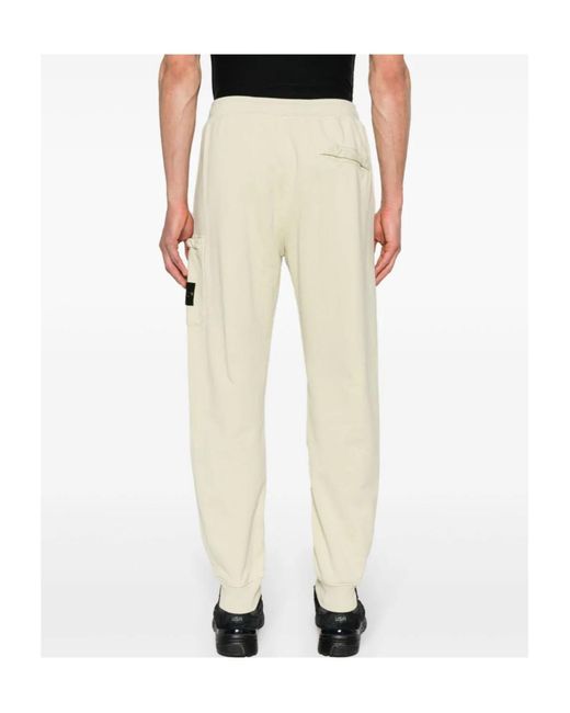 Stone Island Natural Compass-Badge Cotton Track Trousers for men