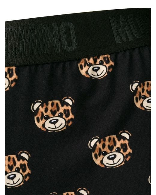 Moschino Black Teddy Bear Pattern Underwear