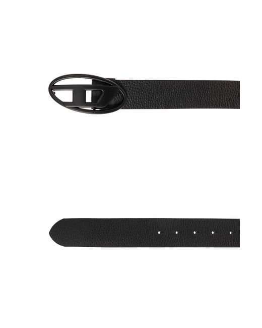 DIESEL White Logo Buckle Reversible Belt for men