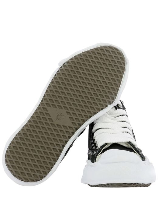 Maison Mihara Yasuhiro Black Logo Detailed Lace-Up Sneakers for men