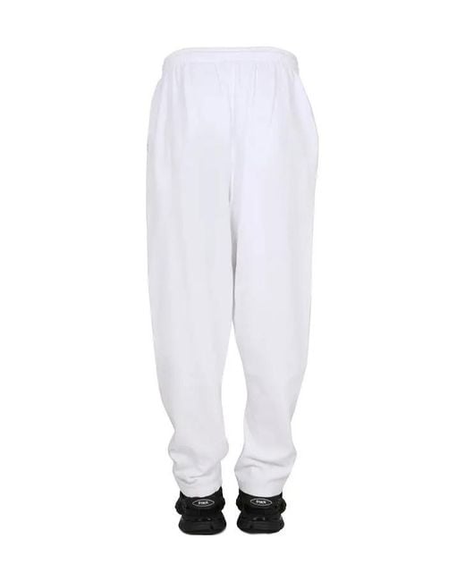 Balenciaga White Elastic-Waist Jogger Pants