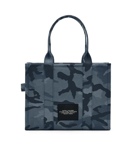 Marc Jacobs Blue The Camo Jacquard Large Tote Bag
