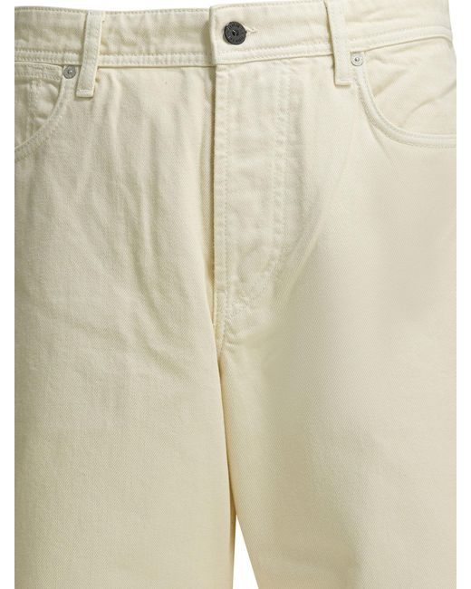 Stone Island Natural Wide-Leg Cotton Pants for men