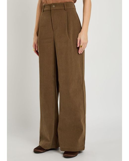 Varley Brown Rocio Wide-Leg Corduroy Trousers